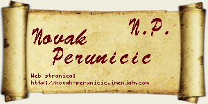 Novak Peruničić vizit kartica